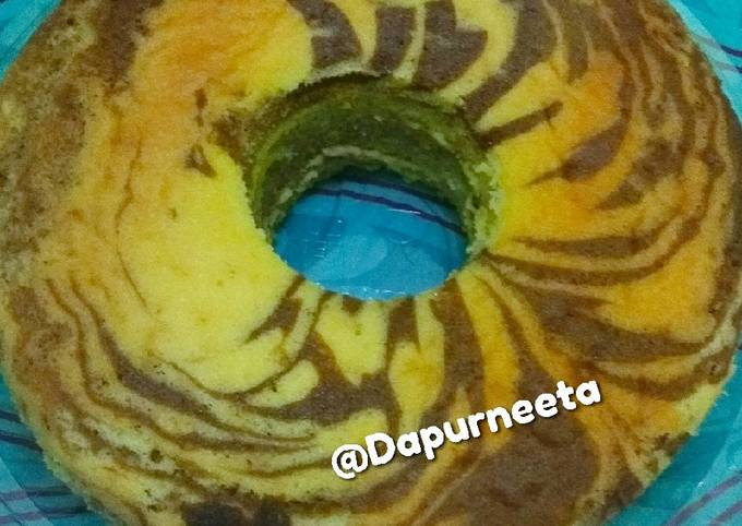 Cake zebra putih telur