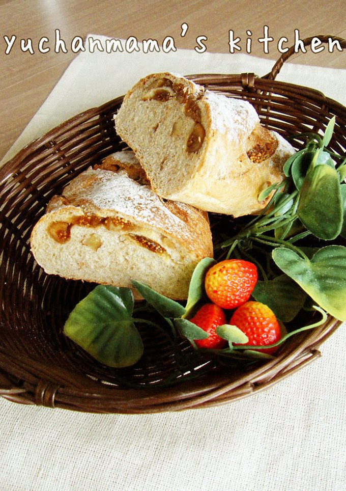 A picture of Fig and Walnut Whole Wheat Bread.