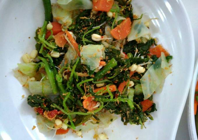 Anti Ribet, Membuat Urap Sayur Bumbu Sangrai Yang Enak