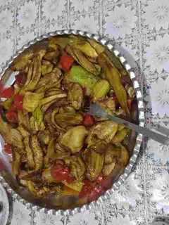عکسی از دستور کباب بادمجان و کدو و گوجه فرنگی