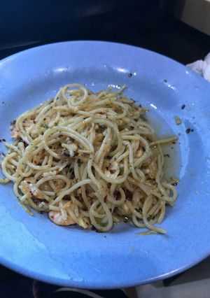 Foto resep Prawn Aglio Olio - Spaghetti