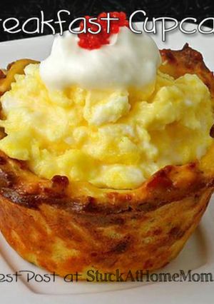 A picture of Breakfast Cupcakes from StuckathomeMom.com.