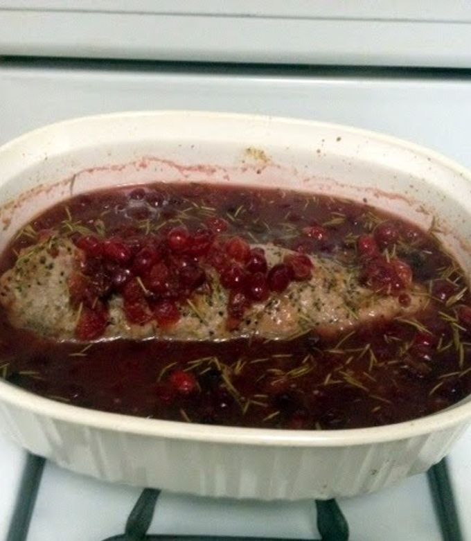 A picture of Cranberry Glazed Pork Tenderloin.