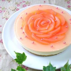 A picture of Peach Flower No-Bake (Rare) Cheesecake.