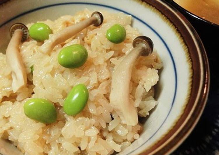 Easiest Way to Prepare Super Quick Homemade Easy Shimeji Mushroom &amp; Edamame Sticky Rice