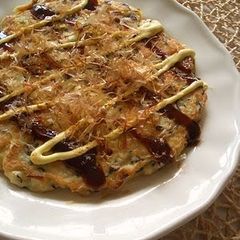 Okonomiyaki (Japanese Savoury Pancake) with Tofu A picture of Okonomiyaki (Japanese Savoury Pancake) with Tofu.