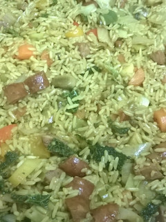 A picture of Nasi goreng or savoury rice.