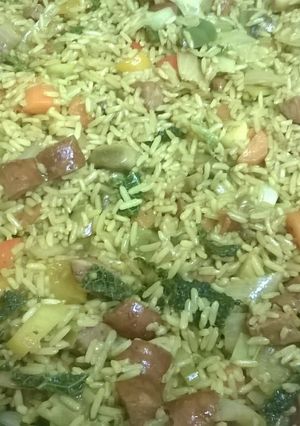 A picture of Nasi goreng or savoury rice.