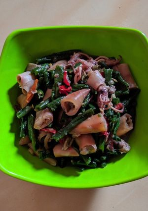 Foto resep Cumi Asin Kacang Panjang