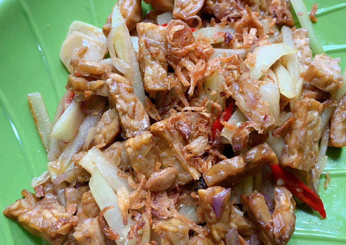 Tumis tempe labu siam
