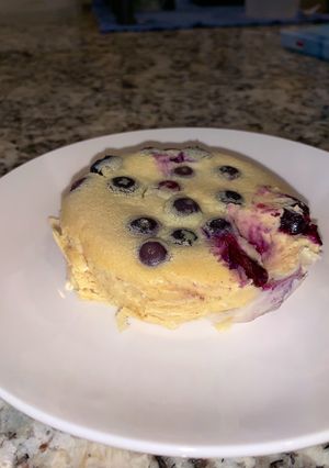 A picture of Lemon Blueberry Pudding Cake.