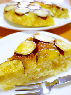 A picture of Sweet Potato Cake using a Frying Pan and Pancake Mix.