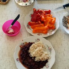 A picture of Red kidney beans and rice.