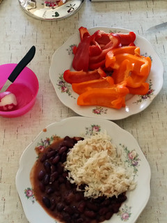 A picture of Red kidney beans and rice.