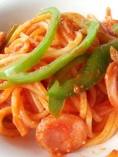 A picture of Sausage Napolean spaghetti.