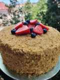 Medovik torta málnával