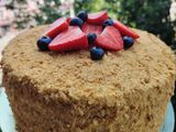 Medovik torta málnával