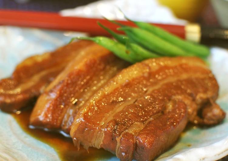 Recipe of Speedy [Simmered Pork Belly Cubes] Tender Red Meat