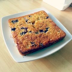 A picture of Blueberry Lemon Walnut Cake.