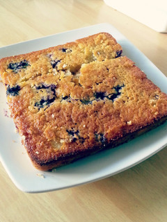 A picture of Blueberry Lemon Walnut Cake.