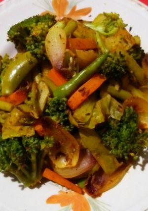 A picture of Mix veggies fry.