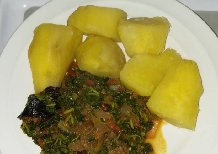 Recipe of Perfect Sweet Potatoes and Eforiro