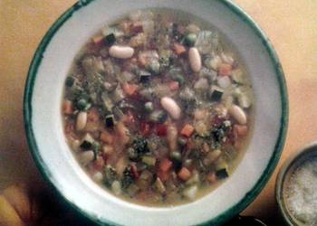 Fresh, Serving Recipe Minestrone with pesto Home Style Fresh, Serving Recipe Minestrone with pesto Home Style