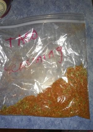 A picture of Secret Taco Seasoning.
