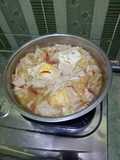 Kembang tahu telur ceplok masak kuah