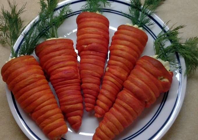 Recipe of Jamie Oliver Easter Crescent Roll Carrots Filled With Egg Salad