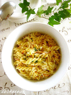 A picture of Macaroni Salad with Julienned Cabbage.