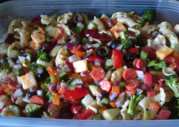 Simple Way to Make Super Quick Homemade Garden supreme pasta salad