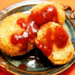 A picture of Nikujaga Croquettes with Frozen Beef Soboro.
