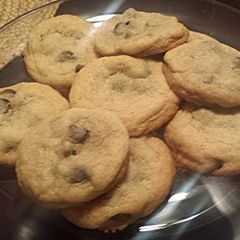 A picture of Soft baked chocolate chip cookies.