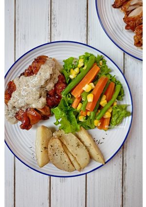 Foto resep BBQ Chicken steak with mushroom sauce