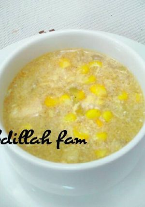 Foto resep Chicken corn creamy soup ala Abdillah fam