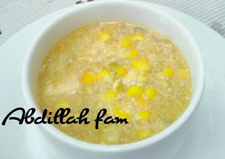 Easiest Way to Cook Tasty Chicken corn creamy soup ala Abdillah fam
