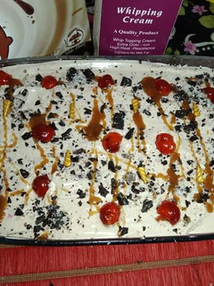 A picture of Chocolate Tress leches Cake.