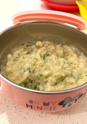 Foto resep MPASI 6-8 bulan | bubur salmon bayam