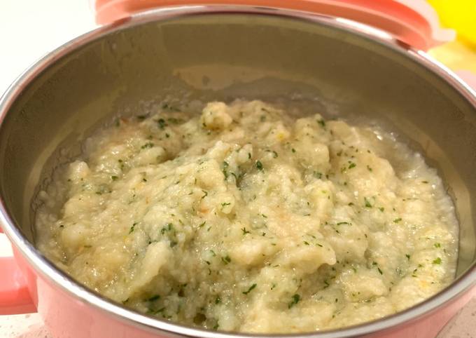 MPASI 6-8 bulan | bubur salmon bayam