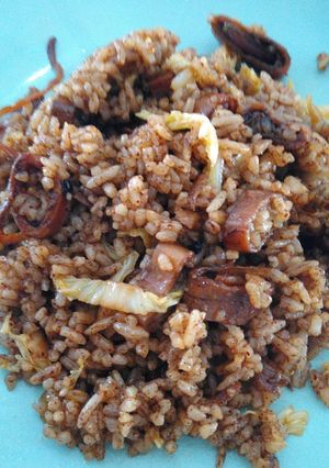 Foto resep Nasi goreng tinta hitam cumi asin