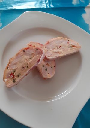 Márványcsirke őzgericformában sütve recept fotója