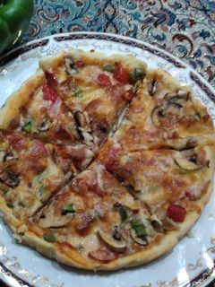 عکسی از دستور پیتزا مرغ و قارچ ❤❤❤