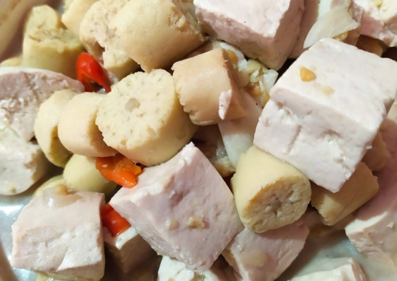 Kembang tebu tahu kuah santan
