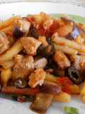 Casarecce con Pesce Spada, Melanzane e Olive Nere