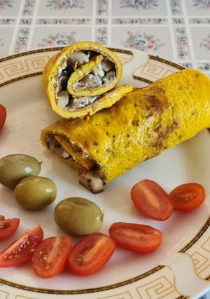 O poză a rețetei Mic dejun: omletă cu ciuperci.