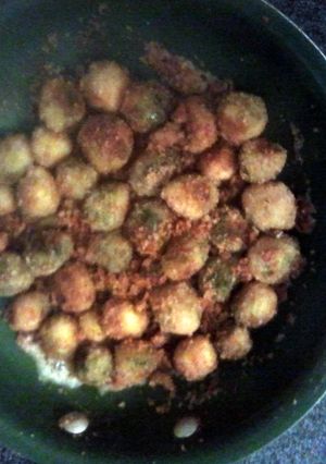 A picture of Katies pan fried brussel sprouts.
