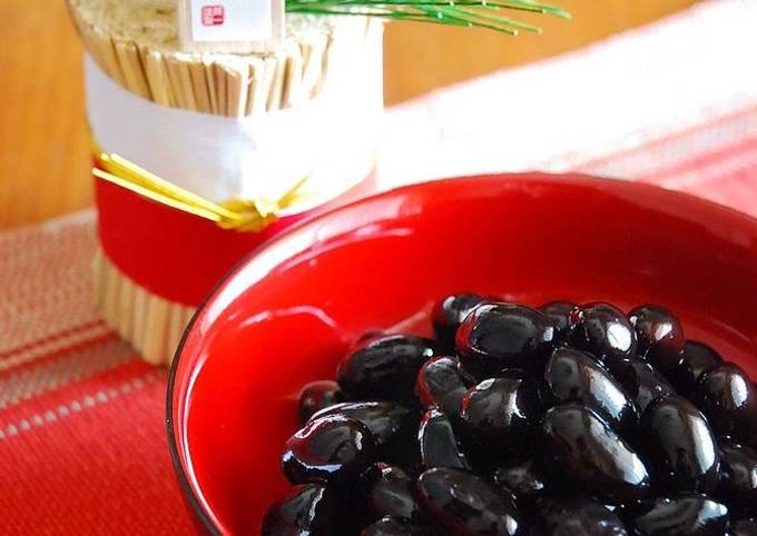 Plump and Shiny Kuromame Simmered Black Soy Beans