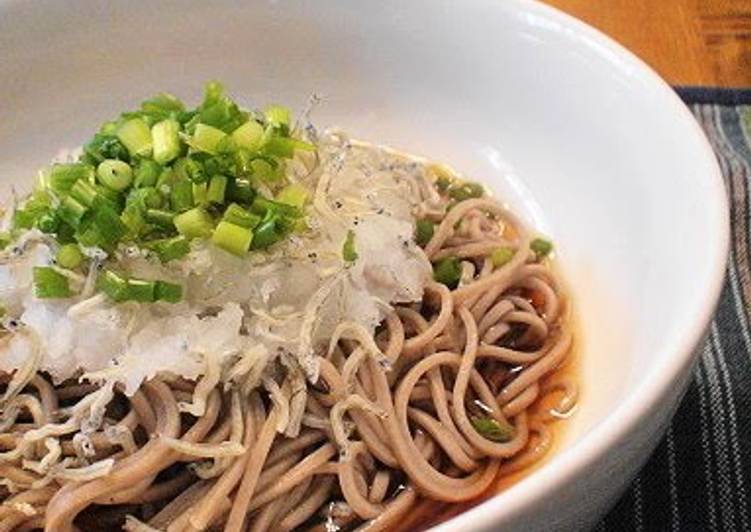 Soba Noodles with Chirimen Jako and Grated Daikon Radish