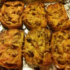 Deep fried Turkey chipotle garlic bread A picture of Deep fried Turkey chipotle garlic bread.